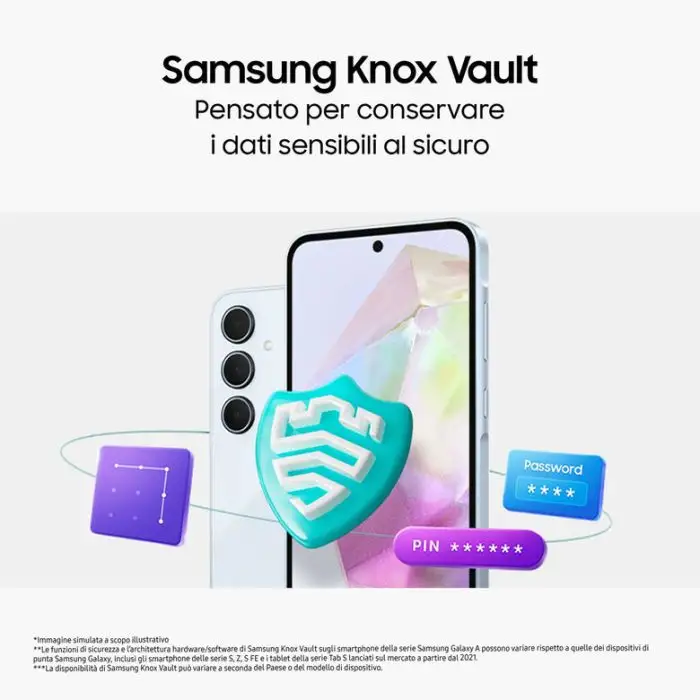 Samsung Galaxy A35 5G Display FHD+ Super AMOLED 6.6”, Android 14, 6GB RAM, 128GB, Dual SIM, Batteria 5.000 mAh, Awesome Navy , 152927 , Immagine 4