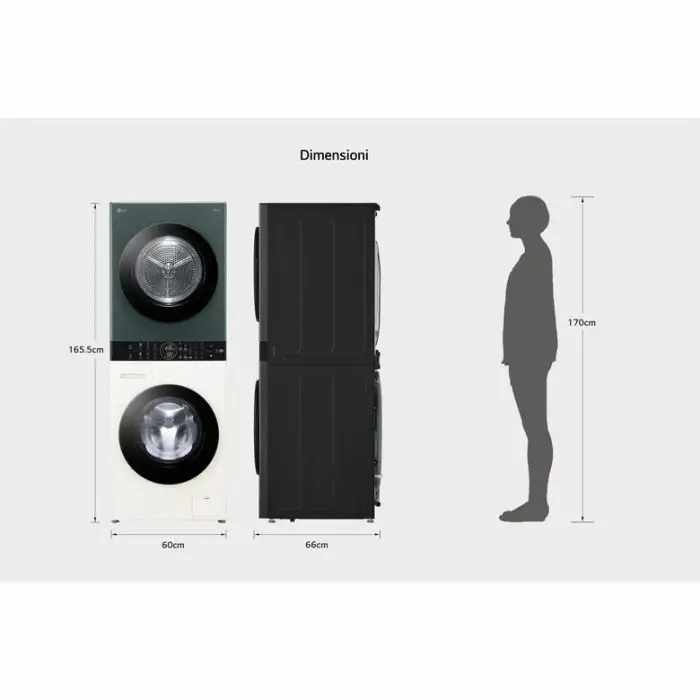 LG WashTower WT1210EGF Colonna Bucato 12/10kg AI DD, Classe A-10%/A+++, Pannello unificato , 156609 , Immagine 6