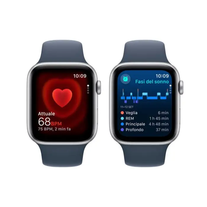 Apple Watch SE GPS Cassa 44mm in Alluminio Argento con Cinturino Sport Blu Tempesta - S/M , 156619 , Immagine 5