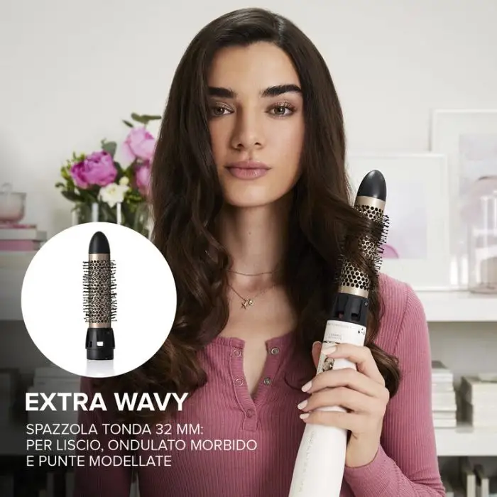 Bellissima Imetec Air Wonder, Spazzola Ad Aria Calda, Tecnologia A Ioni, Spazzole Rivestite In Ceramica E Cheratina, Asciuga, Dona Volume, 8 Accessori, 1000 W , 139743 , Immagine 7