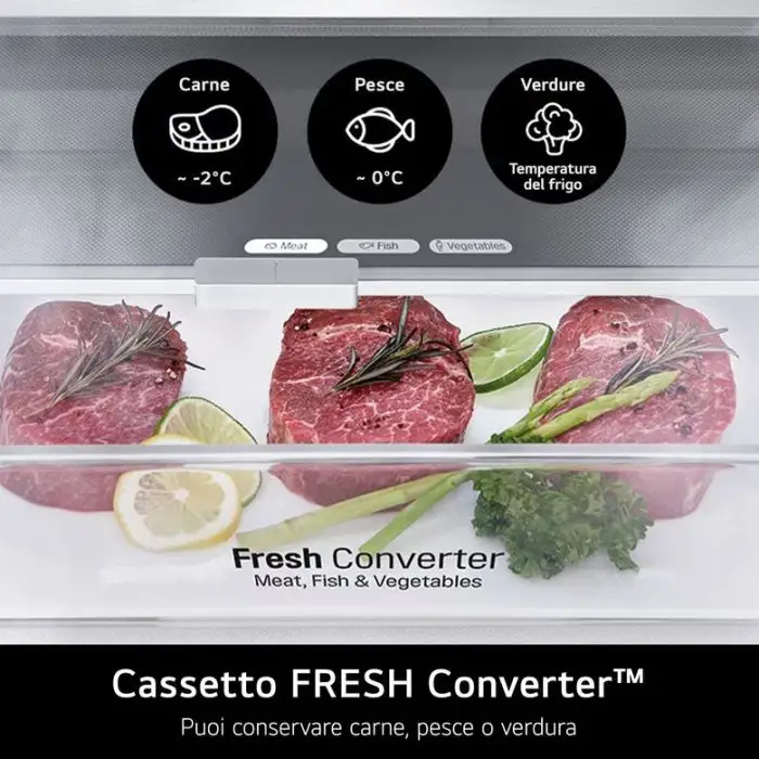 LG GSLE81PYBC Frigorifero Side-by-Side, Classe C, 628L, Wi-Fi, Dispenser senza allaccio, Total No Frost, Prime Silver , 156650 , Immagine 7
