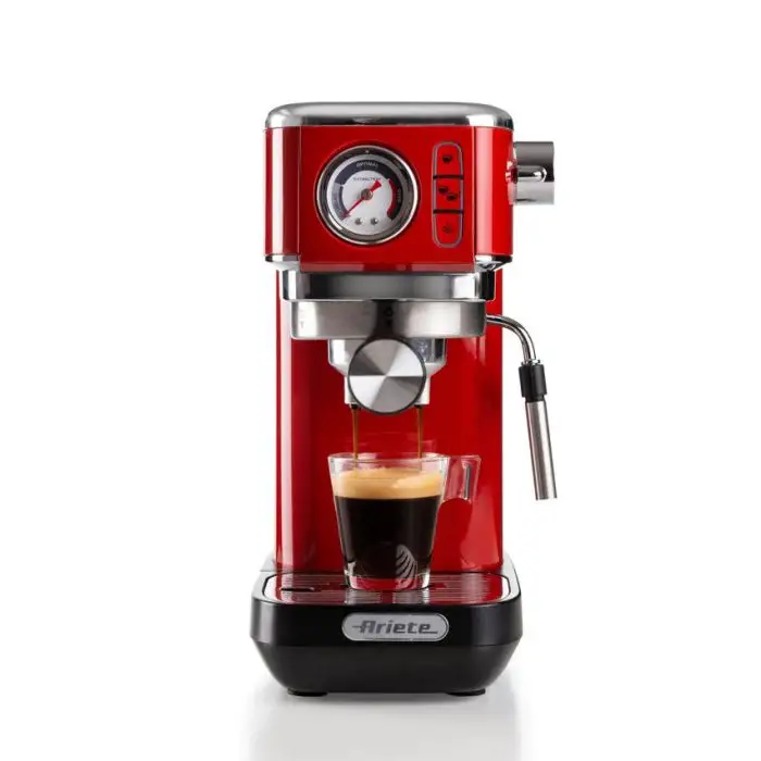 Ariete 1381 Macchina da caffè con manometro, compatibile con caffè in polvere e cialde ESE, 1300 W, Capacità 1,1 L, 15 bar di pressione, Filtro 1 o 2 tazze, Dispositivo Cappuccino Rosso , 143684 , Immagine 2