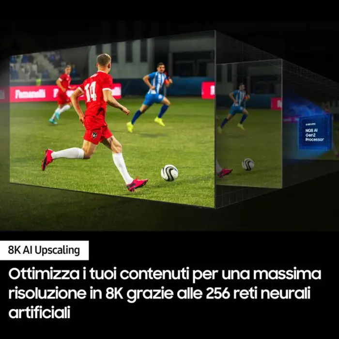 Samsung QE65QN800CDTXZT Televisione Smart TV 65 Pollici Qled 8K Neo Graphite Black NQ8 AI GEN2 Processor 8K AI Upscaling Infinity One Design Dolby Atmos , 153295 , Immagine 5