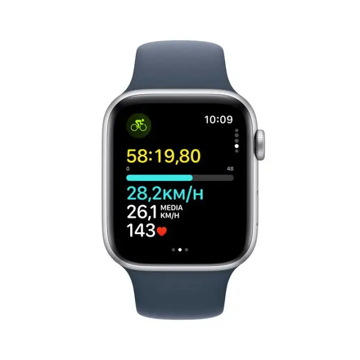 Apple Watch SE GPS Cassa 44mm in Alluminio Argento con Cinturino Sport Blu Tempesta - S/M , 156619 , Immagine 6