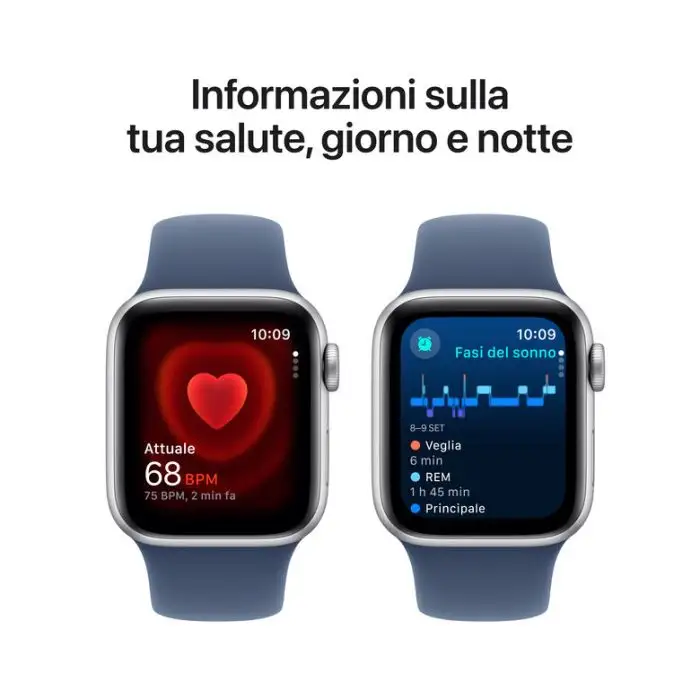 Apple Watch SE GPS + Cellular 40mm Cassa in Alluminio Color Argento con Denim Sport Band - S/M , 155599 , Immagine 5