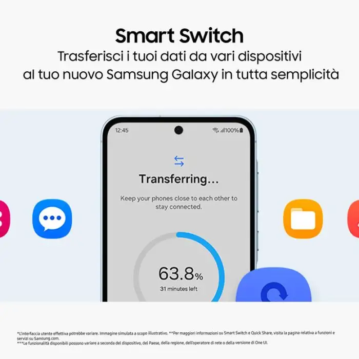 Samsung Galaxy A55 5G Display FHD+ Super AMOLED 6.6”, Android 14, 8GB RAM, 128GB, Dual SIM, Batteria 5.000 mAh, Awesome Lemon , 152921 , Immagine 9