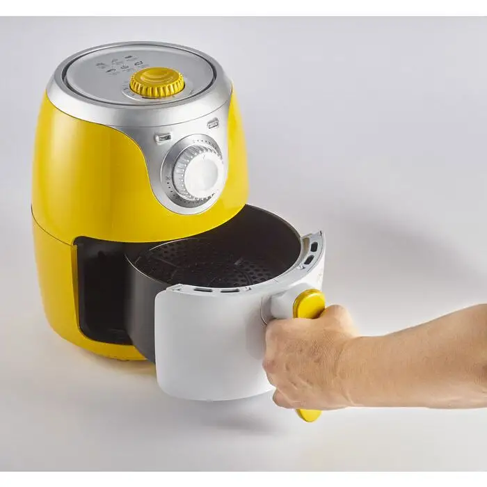 Ariete Airy fryer mini Singolo 2 L Indipendente 1000 W Friggitrice ad aria calda Argento, Bianco, Giallo , 115477 , Immagine 4