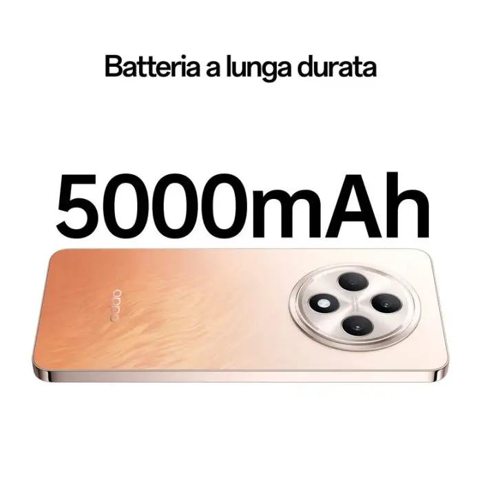 OPPO Reno12 FS 5G AI Smartphone, Tripla fotocamera 50+8+2MP, Selfie 32MP, Display 6.67” 120HZ AMOLED FHD+, 5000mAh, RAM 12GB(Esp4GB/8GB/12GB)+ROM 512GB, [Versione Italia], Amber Orange , 154492 , Immagine 4