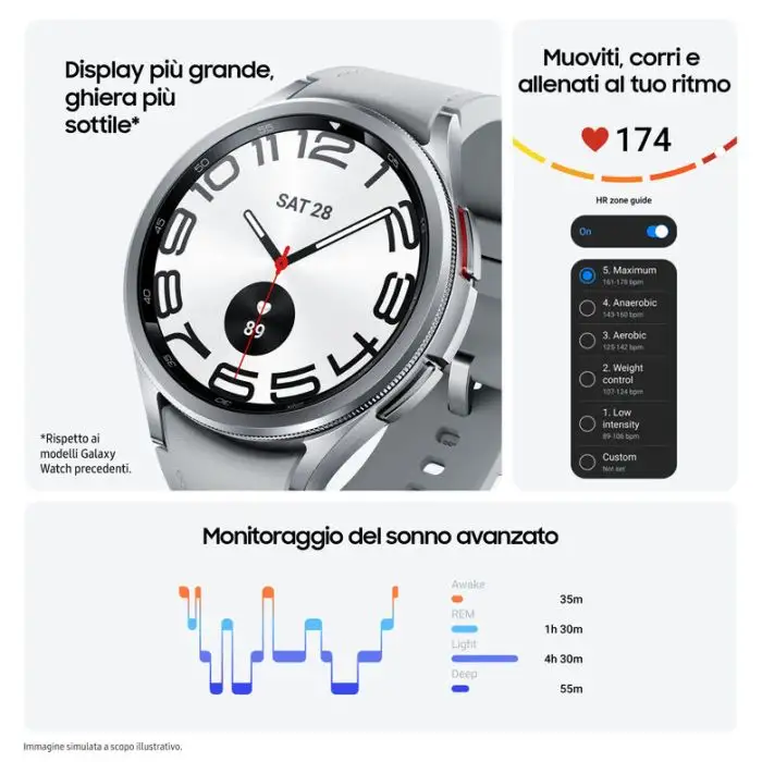 Samsung Galaxy Watch6 Classic (Bluetooth, 43mm) , 148309 , Immagine 5