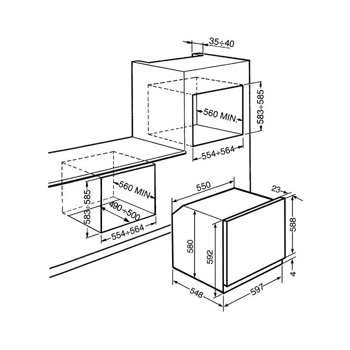 Smeg SF64M3VS Forno a Incasso 68 L A Argento , 117581 , Immagine 2