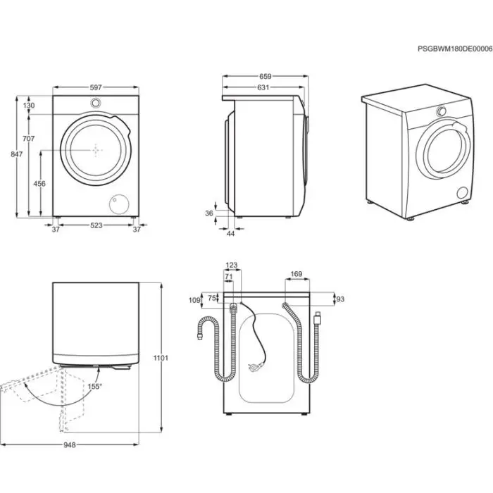Electrolux PerfectCare 700 lavasciuga Libera installazione Caricamento frontale Bianco E , 117934 , Immagine 8