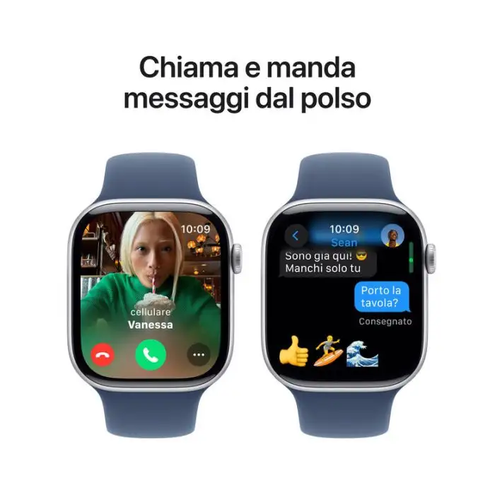 Apple Watch Series 10 GPS 46mm Cassa in Alluminio Color Argento con Denim Sport Band - S/M , 155563 , Immagine 7