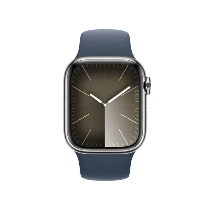 Apple Watch Series 9 GPS + Cellular Cassa 41mm in Acciaio inossidabile con Cinturino Sport Blu Tempesta - M/L , 149773 , Immagine 2