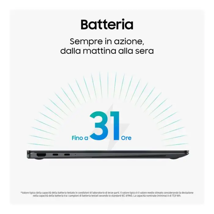 Samsung Galaxy Book5 360 Intel Core Ultra 5 226V Computer portatile 39,6 cm (15.6&quot;) Touch screen Full HD 16 GB LPDDR5x-SDRAM 512 GB SSD Wi-Fi 7 (802.11be) Windows 11 Home Grigio , Notebook , 157615 , Immagine 5