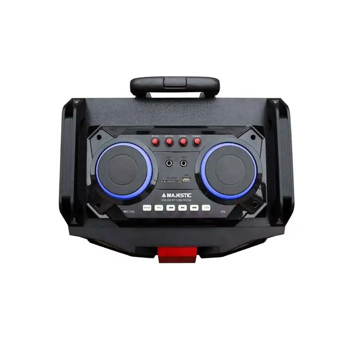 New Majestic DJB-292 BT USB SD AX Sistema PA trolley 160 W Nero, Rosso , 118852 , Immagine 2