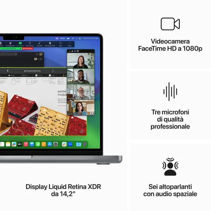 Apple MacBook Pro 14&#039;&#039; M3 chip con 8‑core CPU e 10‑core GPU, 512GB SSD - Grigio Siderale , 150871 , Immagine 5