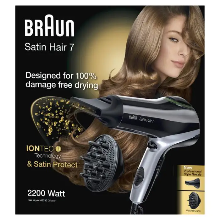 Braun Satin Hair 7 IONTEC HD730 – Asciugacapelli Con Tecnologia A Ioni in  Offerta Online