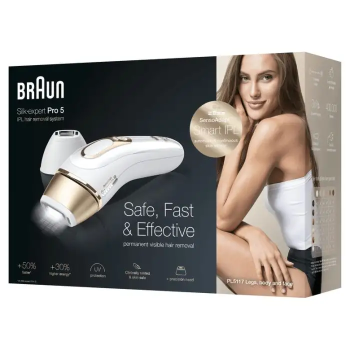 Braun Silk-expert Pro 5 PL5117 Epilatore Luce Pulsata Di Ultima Generazione, IPL, Epilazione Definitiva, Bianco E Oro , 132549 , Immagine 11