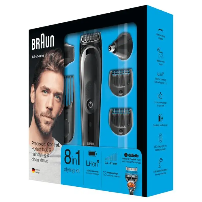 Braun Multigroomer Rifinitore 8-In-1 Tutto-In-1 MGK5060 Rasoio Barba Elettrico, Rifinitore E Tagliacape , 122161 , Immagine 5