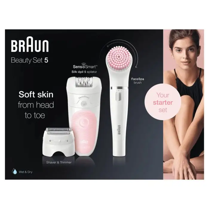 Braun Silk-épil 5 Wet&amp;Dry Silk-épil 5 5-875 Beauty Set Per Le Prime Epilazioni 4-In-1 Wet&amp;Dry Senza Fili – Epilatore Donna, Rasoio, Rifinitore, Kit Pulizia Viso , 122159 , Immagine 8