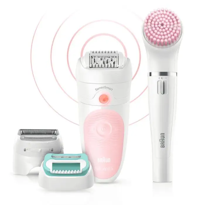 Braun Silk-épil 5 Wet&amp;Dry Silk-épil 5 5-875 Beauty Set Per Le Prime Epilazioni 4-In-1 Wet&amp;Dry Senza Fili – Epilatore Donna, Rasoio, Rifinitore, Kit Pulizia Viso , 122159 , Immagine 7