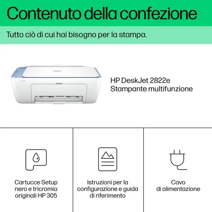 HP DeskJet Stampante multifunzione 2822e, Colore, Stampante per Casa, Stampa, copia, scansione, scansione verso PDF , 151948 , Immagine 13