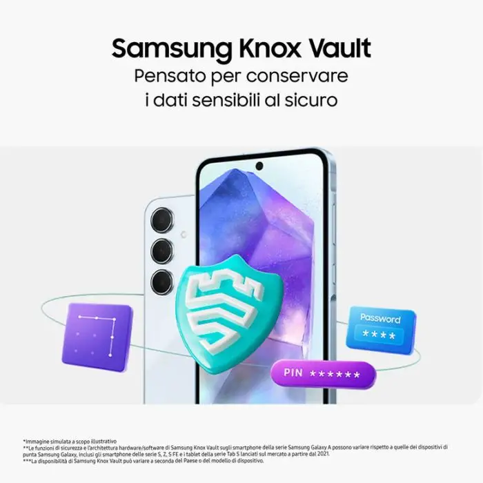 Samsung Galaxy A55 5G Display FHD+ Super AMOLED 6.6”, Android 14, 8GB RAM, 128GB, Dual SIM, Batteria 5.000 mAh, Awesome Lemon , 152921 , Immagine 4