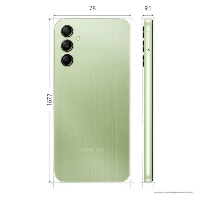 Samsung Galaxy A14 Display LCD FHD+ 6.6&quot;, Android 13, 4GB RAM, 128GB, Doppia SIM, Batteria 5.000 mAh, Light Green , 146250 , Immagine 3