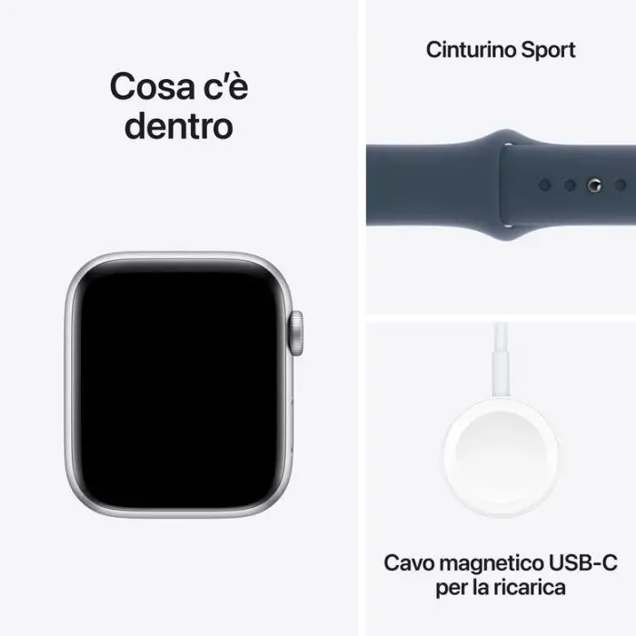 Apple Watch SE GPS Cassa 44mm in Alluminio Argento con Cinturino Sport Blu Tempesta - S/M , 156619 , Immagine 8