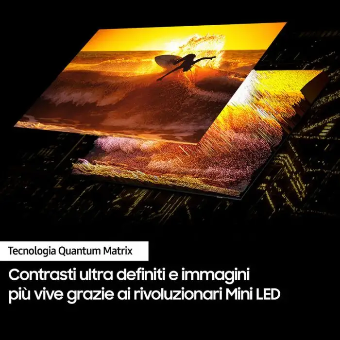 Samsung QE55QN85DBTXZT Televisione Smart TV 55 Pollici Qled 4K Neo Dolby Atmos Carbon Silver Processore NQ4 AI GEN2 Tecnologia Quantum Matrix Simple Chamfer Design , 153284 , Immagine 5