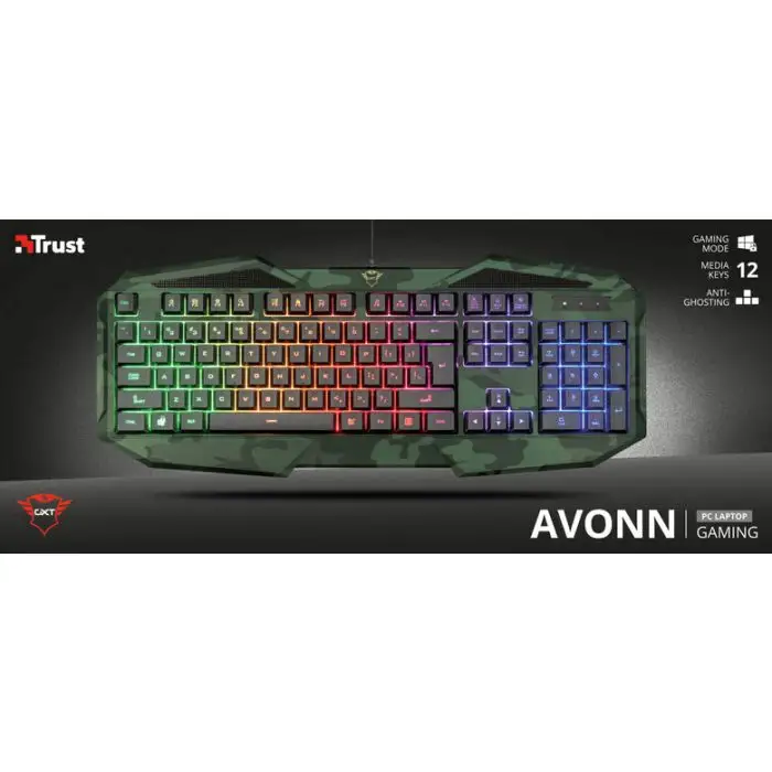 Trust GXT 830-RW-C tastiera USB QWERTY Italiano Nero, Verde , 127156 , Immagine 5