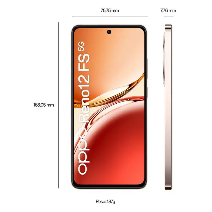 OPPO Reno12 FS 5G AI Smartphone, Tripla fotocamera 50+8+2MP, Selfie 32MP, Display 6.67” 120HZ AMOLED FHD+, 5000mAh, RAM 12GB(Esp4GB/8GB/12GB)+ROM 512GB, [Versione Italia], Amber Orange , 154492 , Immagine 7