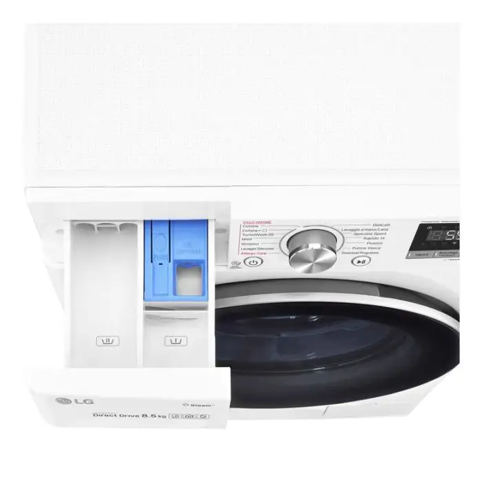 LG F2WV7S8P1 Lavatrice Slim Intelligente AIDD 8.5kg Vapore TurboWash 1400 Giri/min Carica frontale Classe A+++-30% , 125126 , Immagine 6