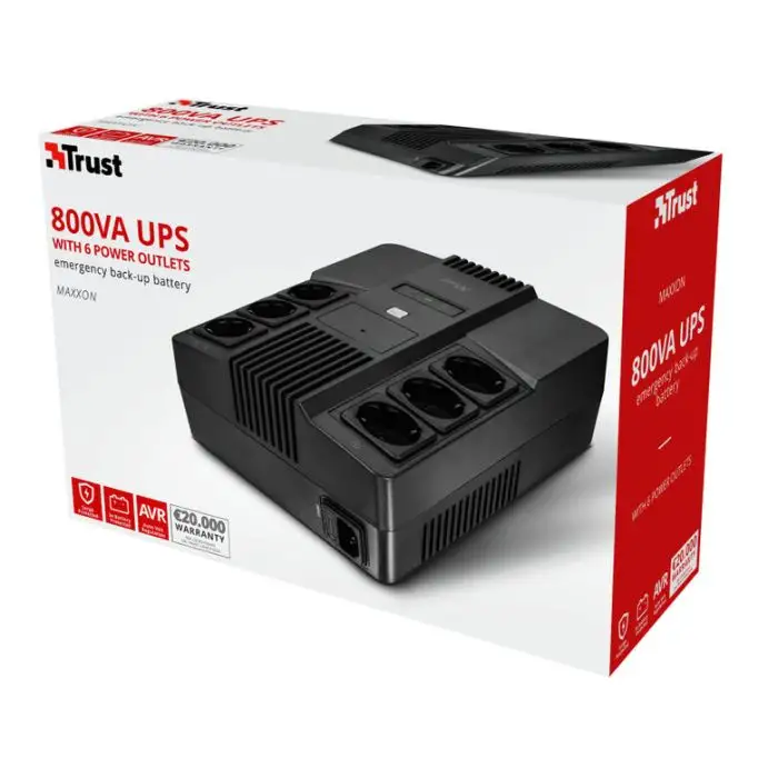 Trust Maxxon 0,8 kVA 6 presa(e) AC , 125550 , Immagine 4