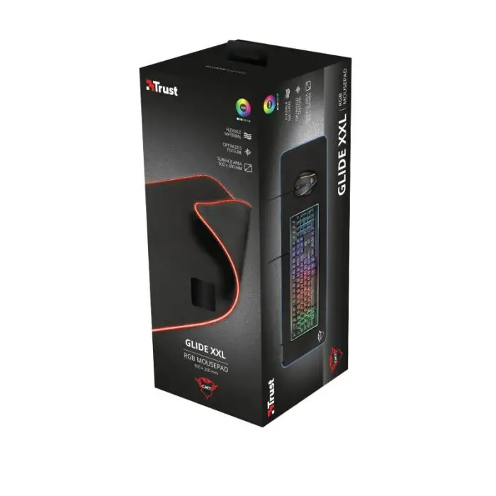Trust GXT 764 Glide-Flex XXL RGB Tappetino per mouse per gioco da computer Nero , 137853 , Immagine 6