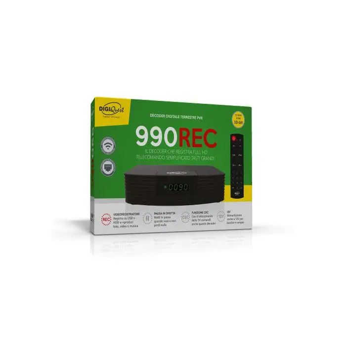 Digiquest DGQ990 HD - Decoder Terrestre Full HD REC - Doppio Telecomando , 130664 , Immagine 4