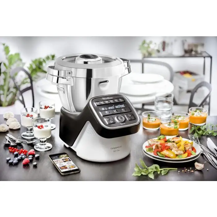 Moulinex HF8098 Companion XL, Robot da cucina multifunzione, 12 programmi automatici, 6 accessori, recipiente 3L, intervallo di temperatura da 30 °C a 150 °C, Ricettario: 300 idee per ricett , 138950 , Immagine 8