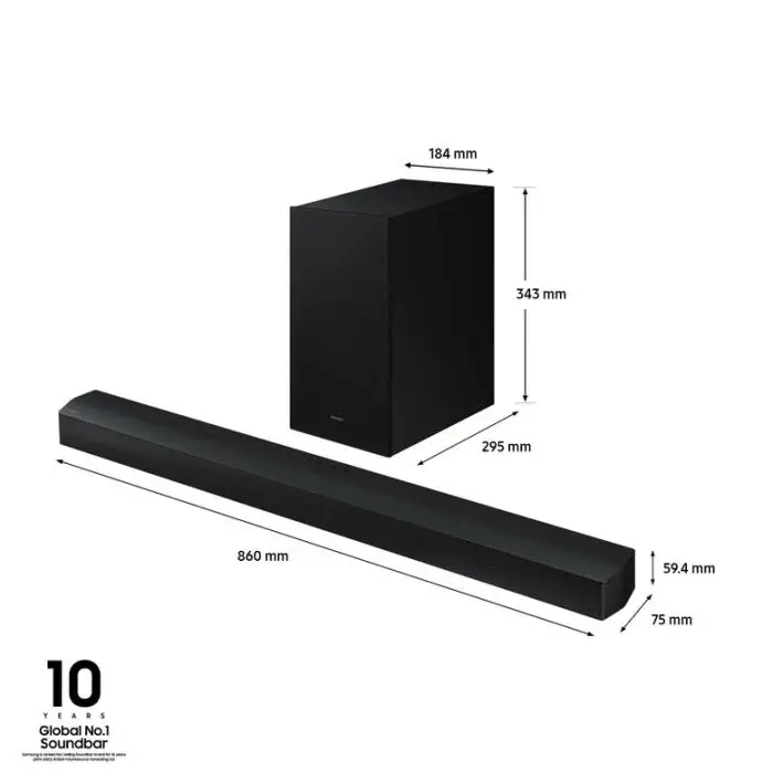 Samsung Soundbar HW-B650D/ZF Serie B, 4 Speaker, Wireless Dolby 5.1ch, Audio a 3.1 Canali, Surround sound expansion, Compatibile con Alexa e Google Assistant, Black , 154813 , Immagine 3