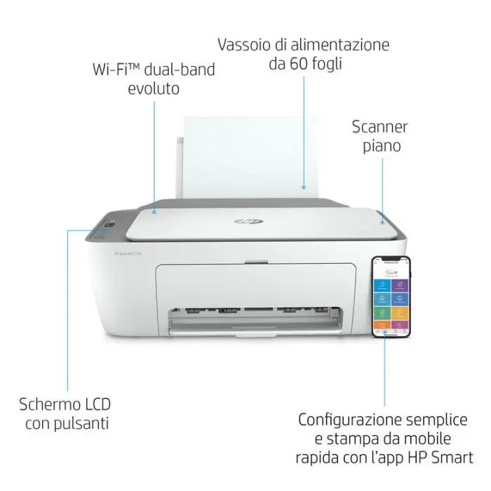 HP DeskJet 2720 Getto termico d&#039;inchiostro A4 4800 x 1200 DPI Wi-Fi , 131302 , Immagine 7