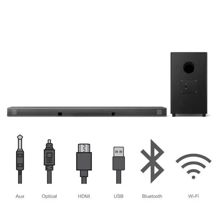TCL Soundbar TS9030 Dolby Atmos 3.1 con subwoofer wireless per TV compatibile con Google Assistant &amp; Apple Airplay (tecnologia RayDanz, Chromecast integrato, HDMI ARC, kit montaggio a parete , 134303 , Immagine 6