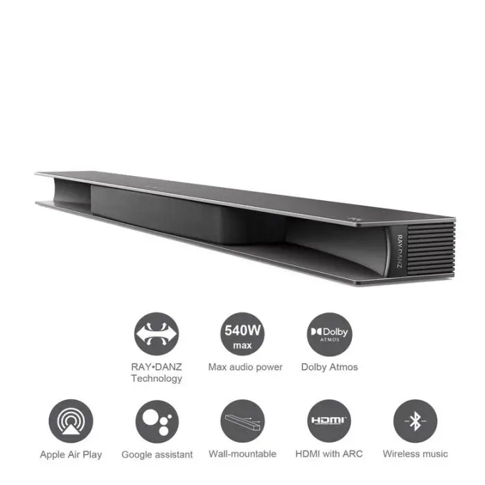 TCL Soundbar TS9030 Dolby Atmos 3.1 con subwoofer wireless per TV compatibile con Google Assistant &amp; Apple Airplay (tecnologia RayDanz, Chromecast integrato, HDMI ARC, kit montaggio a parete , 134303 , Immagine 5