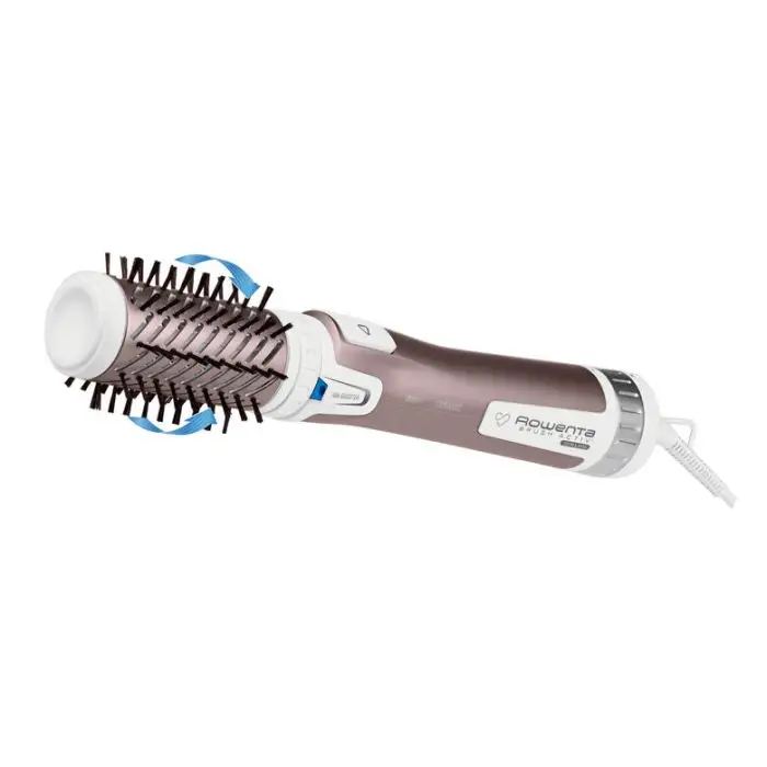 Rowenta Brush Activ Premium Care CF9540 Spazzola Rotante e Asciugante per Volume, Doppio Generatore di Ioni, con Setole Naturali, 1000 W, Rosa Cannella/Bianco/Alluminio , 116792 , Immagine 2