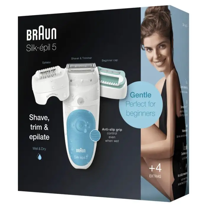 Braun Silk-épil 5 Wet&amp;Dry Silk-épil 5-610, Epilatore Elettrico Donna Per I Primi Utilizzi, Bianco/Turchese Per Un’Epilazione Delicata , 129269 , Immagine 8