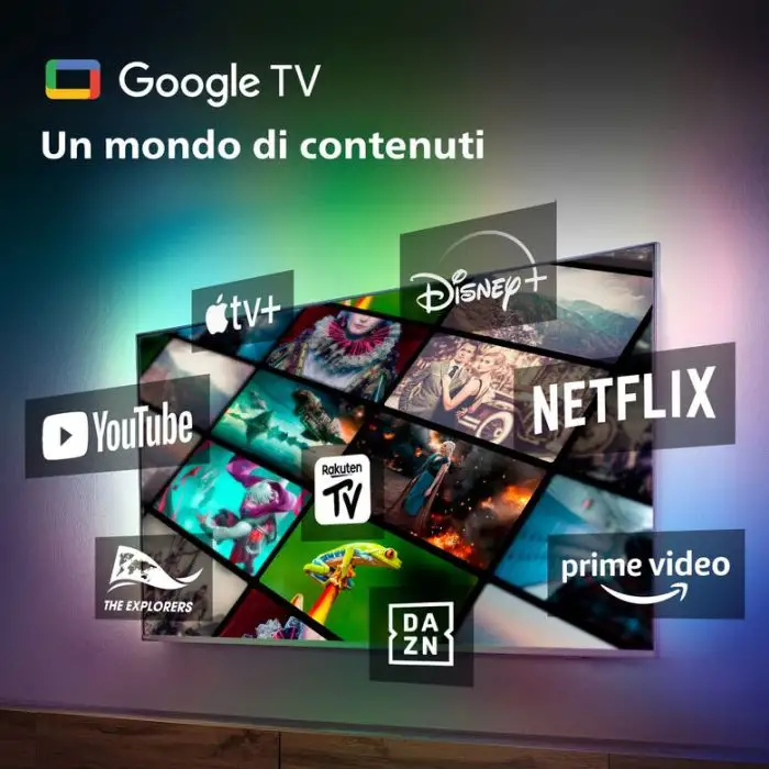 Philips Ambilight TV OLED 718 65“ 4K UHD Dolby Vision e Dolby Atmos Google TV , 151928 , Immagine 10