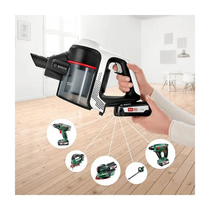 Bosch Serie 6 BCS61113 scopa elettrica Aspirapolvere a bastone 2 in 1 Batteria Secco Senza sacchetto Bianco , 157883 , Immagine 6