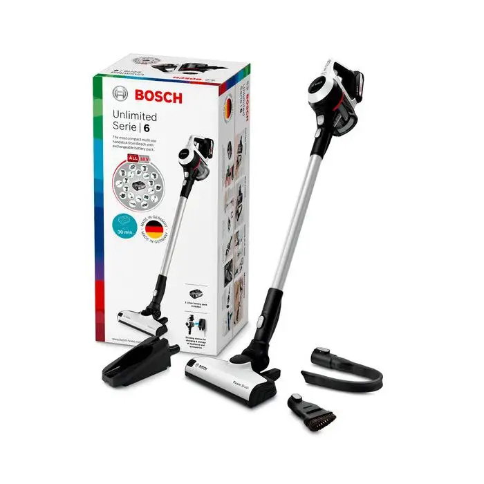 Bosch Serie 6 BCS61113 scopa elettrica Aspirapolvere a bastone 2 in 1 Batteria Secco Senza sacchetto Bianco , 157883 , Immagine 7