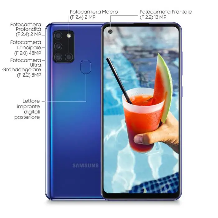 Samsung Galaxy A21s SM-A217F/DSN 16,5 cm (6.5&quot;) Doppia SIM Android 10.0 4G USB tipo-C 3 GB 32 GB 5000 mAh Blu , 130276 , Immagine 4