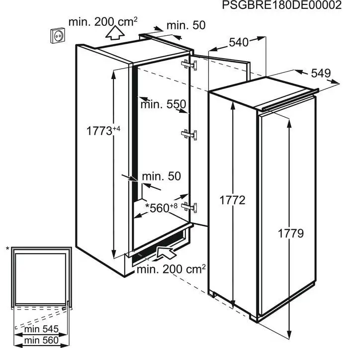 AEG ABE818F6NS congelatore Verticale Da incasso 204 L F Bianco , 144840 , Immagine 2