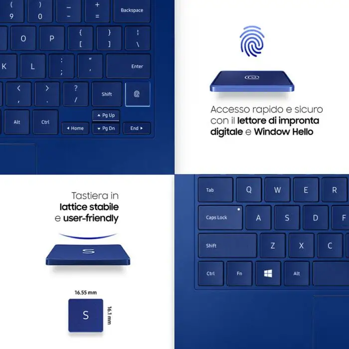 Samsung Galaxy Book Flex 13,3” Royal Blue Touch Screen S Pen Intel® Core™ i5 di decima generazione Windows 10 Home Wi-Fi 6 RAM 12GB Memoria 512GB Batteria 69,7Wh Lettore impronte digitali , 130881 , Immagine 6