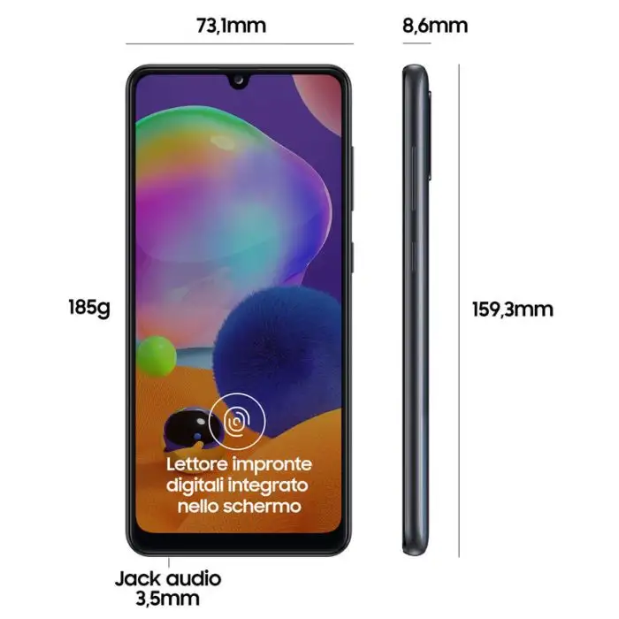 Samsung Galaxy A31 64GB Display 6.4” Full HD+ SuperAMOLED Black , 130914 , Immagine 3